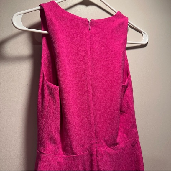 Dress The Population NWT Catalina Dress Bright Fuchsia VNeck Fit & Flare Midi S - Picture 8 of 16